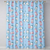 Cute Kawaii Sweet Sugar Jars with Bows Pastel Blue Background Seamless Pattern  Readymade Eyelet Ring Top Thermal 100% Blackout Curtains