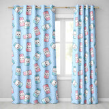 Cute Kawaii Sweet Sugar Jars with Bows Pastel Blue Background Seamless Pattern  Readymade Eyelet Ring Top Thermal 100% Blackout Curtains