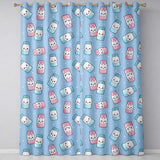 Cute Kawaii Sweet Sugar Jars with Bows Soft Blue Background Seamless Pattern  Readymade Eyelet Ring Top Thermal 100% Blackout Curtains
