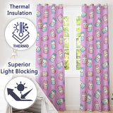Cute Kawaii Sweet Sugar Jars with Bows Purple Background Seamless Pattern  Readymade Eyelet Ring Top Thermal 100% Blackout Curtains