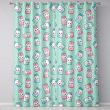 Cute Kawaii Sweet Sugar Jars with Bows Mint Green Background Seamless Pattern  Readymade Eyelet Ring Top Thermal 100% Blackout Curtains