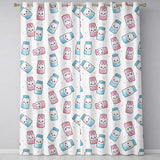 Kawaii Sweet Sugar Jars with Bows Light Grey Polka Background Seamless Pattern  Readymade Eyelet Ring Top Thermal 100% Blackout Curtains