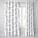 Kawaii Sweet Sugar Jars with Bows Light Grey Polka Background Seamless Pattern  Readymade Eyelet Ring Top Thermal 100% Blackout Curtains