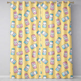 Cute Kawaii Sweet Sugar Jars with Bows Warm Yellow Background Seamless Pattern  Readymade Eyelet Ring Top Thermal 100% Blackout Curtains