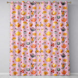 Cute Vintage Teapots Cups Flowers  Rose Pink Background Seamless Pattern  Readymade Eyelet Ring Top Thermal 100% Blackout Curtains