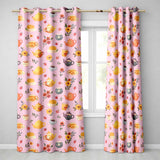 Cute Vintage Teapots Cups Flowers  Rose Pink Background Seamless Pattern  Readymade Eyelet Ring Top Thermal 100% Blackout Curtains