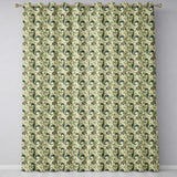 Elegant Green Gold Paisley Floral Seamless Pattern  Readymade Eyelet Ring Top Thermal 100% Blackout Curtains