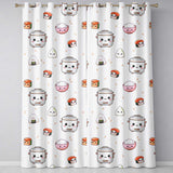 Cute Kawaii Sushi Rice Cooker Japanese Food Seamless Pattern  Readymade Eyelet Ring Top Thermal 100% Blackout Curtains