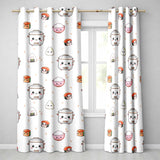 Cute Kawaii Sushi Rice Cooker Japanese Food Seamless Pattern  Readymade Eyelet Ring Top Thermal 100% Blackout Curtains