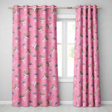 Cute Kawaii Strawberry Plant Pots Pink Background Seamless Pattern  Readymade Eyelet Ring Top Thermal 100% Blackout Curtains