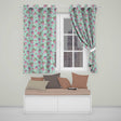 Cute Kawaii Strawberry Plant Pots Teal Background Seamless Pattern  Readymade Eyelet Ring Top Thermal 100% Blackout Curtains