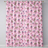 Cute Kawaii Strawberry Plant Pots Pastel Pink Seamless Pattern  Readymade Eyelet Ring Top Thermal 100% Blackout Curtains
