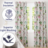 Cute Kawaii Garden Tools Plants Bees Cream Background Seamless Pattern  Readymade Eyelet Ring Top Thermal 100% Blackout Curtains