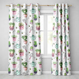 Cute Kawaii Garden Tools Plants Bees Cream Background Seamless Pattern  Readymade Eyelet Ring Top Thermal 100% Blackout Curtains