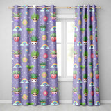 Cute Kawaii Plants Rainbows Smiling Sun Purple Background Seamless Pattern  Readymade Eyelet Ring Top Thermal 100% Blackout Curtains