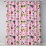 Cute Kawaii Garden Tools Bees Flowers Plants Pink Background Seamless Pattern  Readymade Eyelet Ring Top Thermal 100% Blackout Curtains