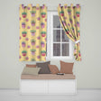 Cute Kawaii Flower Pots Blossom Yellow Background Seamless Pattern  Readymade Eyelet Ring Top Thermal 100% Blackout Curtains