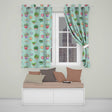 Cute Kawaii Tropical Plants Rainbow Sun Mint Background Seamless Pattern  Readymade Eyelet Ring Top Thermal 100% Blackout Curtains