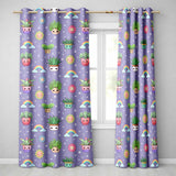 Cute Kawaii Tropical Plants Rainbow Sun Purple Background Seamless Pattern  Readymade Eyelet Ring Top Thermal 100% Blackout Curtains