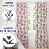 Cute Kawaii Pink Plant Pots Strawberries Seamless Pattern  Readymade Eyelet Ring Top Thermal 100% Blackout Curtains