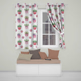 Cute Kawaii Garden Tools Plants Bees Stars Seamless Pattern  Readymade Eyelet Ring Top Thermal 100% Blackout Curtains