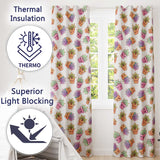 Cute Kawaii Floral Plant Pots Pastel Dots Seamless Pattern  Readymade Eyelet Ring Top Thermal 100% Blackout Curtains