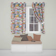 Cute Kawaii Busy School Supplies Desk Grey Background Seamless Pattern  Readymade Eyelet Ring Top Thermal 100% Blackout Curtains