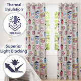 Cute Kawaii Graduation Student Art Supplies Neutral Seamless Pattern  Readymade Eyelet Ring Top Thermal 100% Blackout Curtains