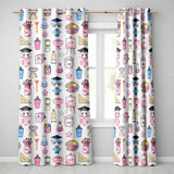 Cute Kawaii Graduation Student Art Supplies Neutral Seamless Pattern  Readymade Eyelet Ring Top Thermal 100% Blackout Curtains