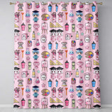 Cute Kawaii Graduation Student Art Supplies  Pink Seamless Pattern  Readymade Eyelet Ring Top Thermal 100% Blackout Curtains