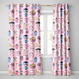 Cute Kawaii Graduation Student Art Supplies  Pink Seamless Pattern  Readymade Eyelet Ring Top Thermal 100% Blackout Curtains