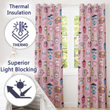 Cute Kawaii Graduation Student Art Supplies  Blush Seamless Pattern  Readymade Eyelet Ring Top Thermal 100% Blackout Curtains