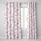 Cute Kawaii Maths Cat Calculator Ruler Seamless Pattern  Readymade Eyelet Ring Top Thermal 100% Blackout Curtains