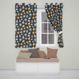 Cute Kawaii Space Rocket Globe Sun Star Dark Seamless Pattern  Readymade Eyelet Ring Top Thermal 100% Blackout Curtains