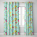 Cute Kawaii School Supplies Rainbow Apple Glue Green Seamless Pattern  Readymade Eyelet Ring Top Thermal 100% Blackout Curtains