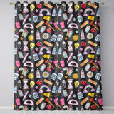 Cute Kawaii School Supplies Rainbow Apple Glue Dark Seamless Pattern  Readymade Eyelet Ring Top Thermal 100% Blackout Curtains