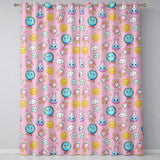 Cute Kawaii Space Rockets Planets Globes Suns Stars Pink Seamless Pattern  Readymade Eyelet Ring Top Thermal 100% Blackout Curtains