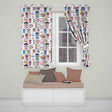 Cute Kawaii Graduation Theme Student Trophy Paint Palette Art Seamless Pattern  Readymade Eyelet Ring Top Thermal 100% Blackout Curtains