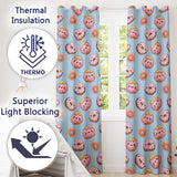 Cute Kawaii Donuts Sky Blue Frosted Sweet Dessert Seamless Pattern  Readymade Eyelet Ring Top Thermal 100% Blackout Curtains
