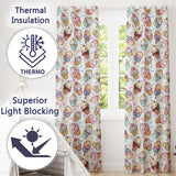 Cute Kawaii Ice Cream Desserts on Cream Background Seamless Pattern  Readymade Eyelet Ring Top Thermal 100% Blackout Curtains