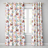 Cute Kawaii Ice Cream Desserts on Cream Background Seamless Pattern  Readymade Eyelet Ring Top Thermal 100% Blackout Curtains