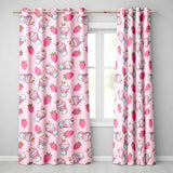 Strawberry Cupcakes and Sweet Treats on Blush Pink Background Seamless Pattern  Readymade Eyelet Ring Top Thermal 100% Blackout Curtains
