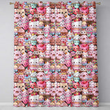 Kawaii Sweet Treats Cakes Donuts Candy and Cupcakes Collage Seamless Pattern  Readymade Eyelet Ring Top Thermal 100% Blackout Curtains