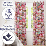 Kawaii Sweet Treats Cakes Donuts Candy and Cupcakes Collage Seamless Pattern  Readymade Eyelet Ring Top Thermal 100% Blackout Curtains