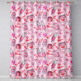 Valentines Love Hearts Gifts Syringe Candy Pink Background Seamless Pattern  Readymade Eyelet Ring Top Thermal 100% Blackout Curtains