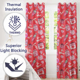 Valentines Love Hearts Gifts Candy Syringe Red Background Seamless Pattern  Readymade Eyelet Ring Top Thermal 100% Blackout Curtains