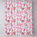 Valentines Love Hearts Gifts Candy Syringe Grey Background Seamless Pattern  Readymade Eyelet Ring Top Thermal 100% Blackout Curtains