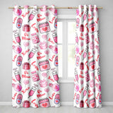 Valentines Love Hearts Gifts Candy Syringe Grey Background Seamless Pattern  Readymade Eyelet Ring Top Thermal 100% Blackout Curtains