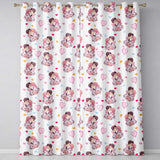 Valentines Couple Kissing Floral  Balloon Grey Background Seamless Pattern Readymade Eyelet Ring Top Thermal 100% Blackout Curtains