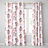 Valentines Couple Kissing Floral  Balloon Grey Background Seamless Pattern Readymade Eyelet Ring Top Thermal 100% Blackout Curtains